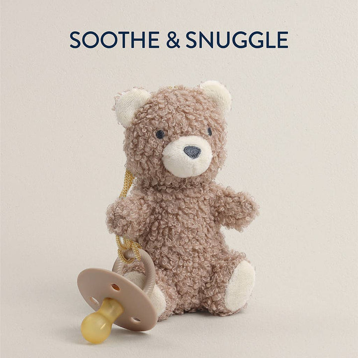 Itzy Ritzy - *NEW OPTIONS* Bitzy Pal Natural Rubber Pacifier & Plush: Bear