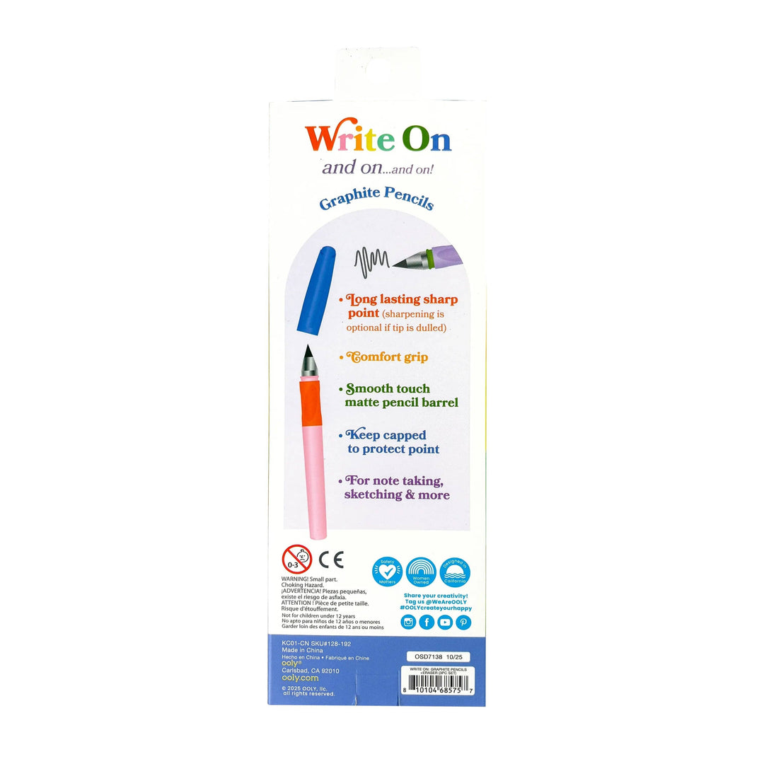 OOLY - Write On Graphite Pencil and Eraser Set - 3 PC