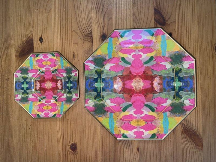 Marye-Kelley - Laura Park Nantucket Bloom Decoupage Glass Plate: 5" Octagonal