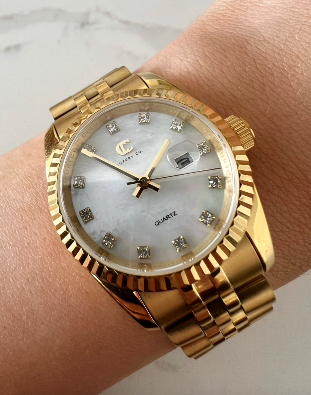 C&C LUXURY CO. - 31MM CLASSIC WATCH - Gold & Mother of Pearl