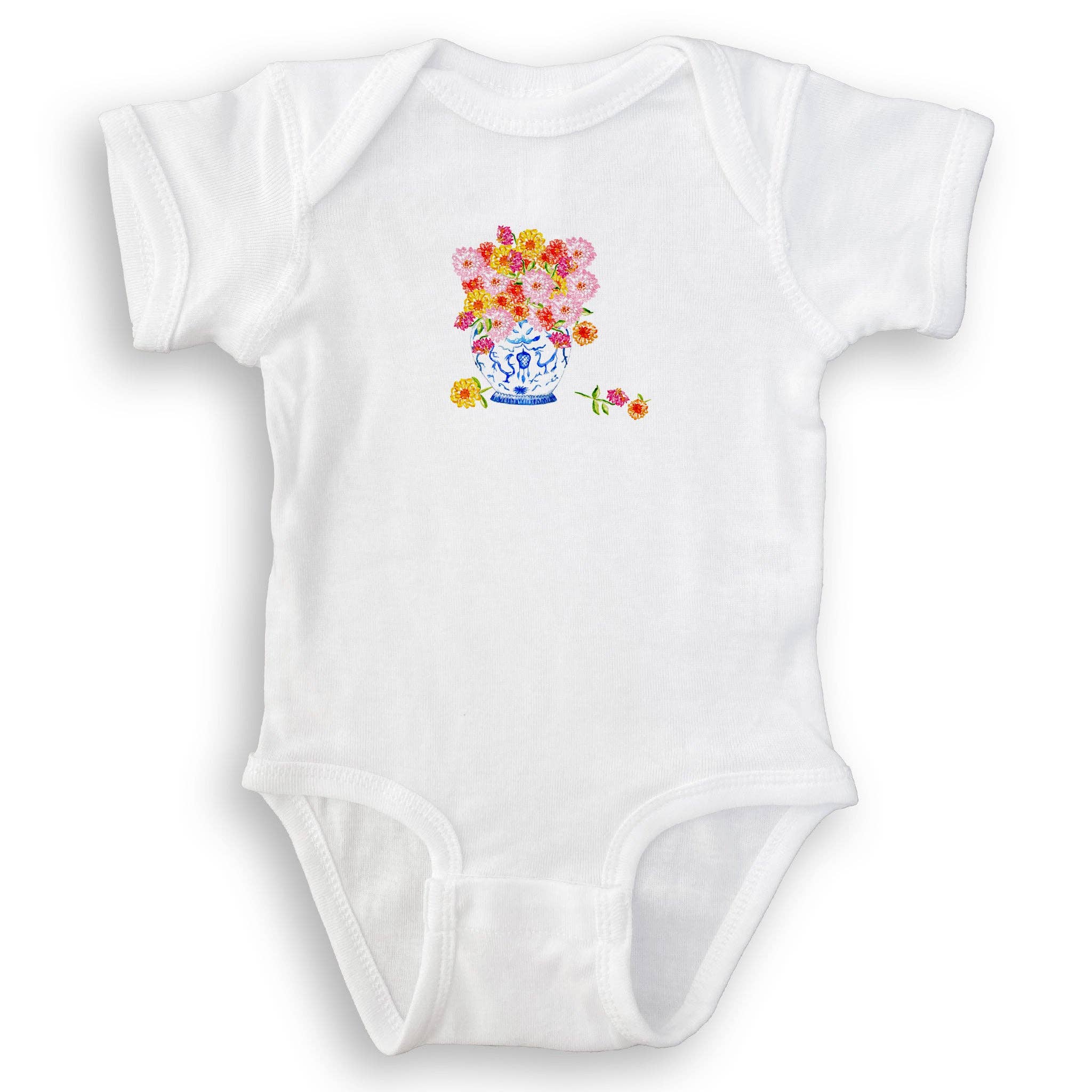 Oaks Apparel French Graffiti Ginger Jar with Zinnias Dishtowel - Thumbnail 2