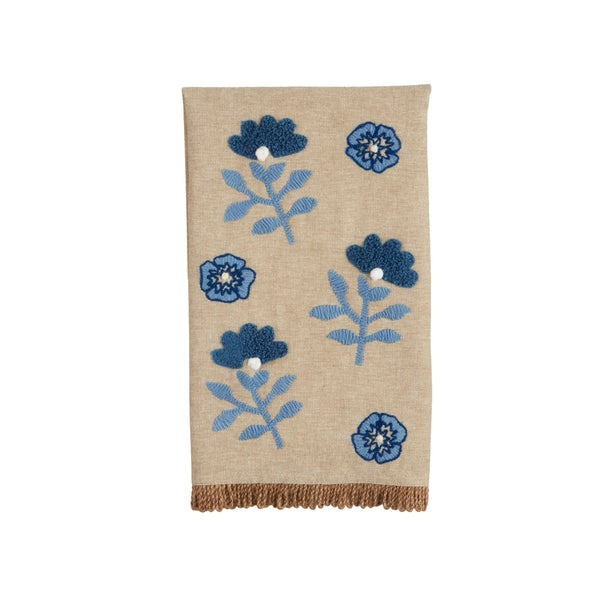 Blue Floral Embroidered Towel 4 styles
