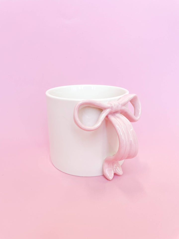 Rock Paper Scissors - Pink Bow 15oz Ceramic Coffee Mug