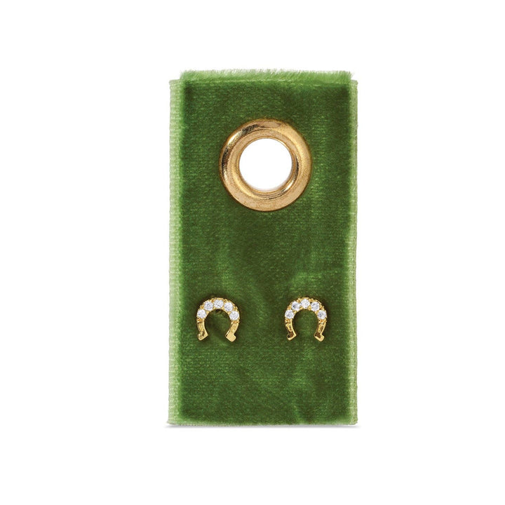 Splendid Iris - Horseshoe Studs On Velvet Gift Tag: Gold