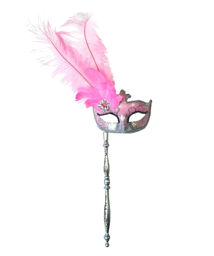 Mardi Gras Creations - Anarkali Mask With Eye Detail With Detachable Stick: Mardi Gras / Gold Accents