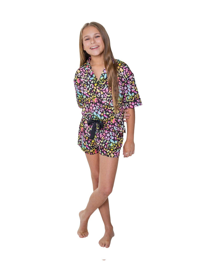 Sunshine Society - Kids Bright Animal Silky Short Set: 6