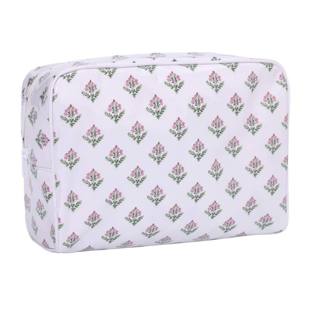 MKS America - Stylish PVC Striped Plaid Multi-Pattern Cosmetic Makeup Bag: C4 / M