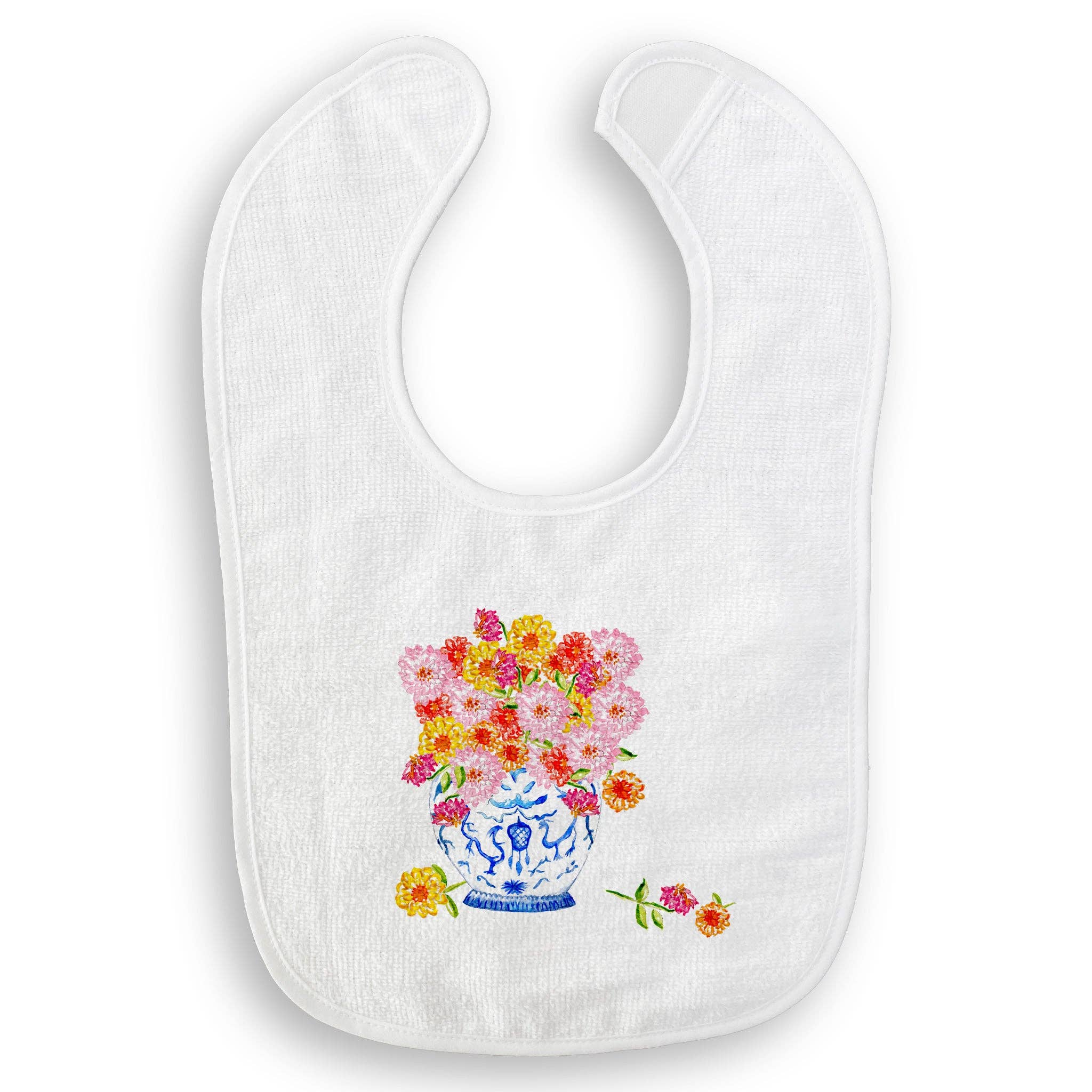 Oaks Apparel French Graffiti Ginger Jar with Zinnias Dishtowel