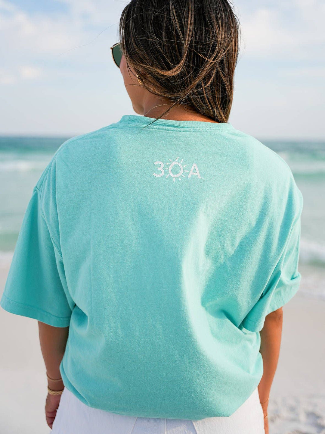 30A Gear - 30A Beach Happy Minimalistic T-Shirt: Light Green / XXL