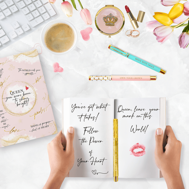 Girl Power 24/7 - Queen’s Heart Inspirational Metal Pen Set of 3