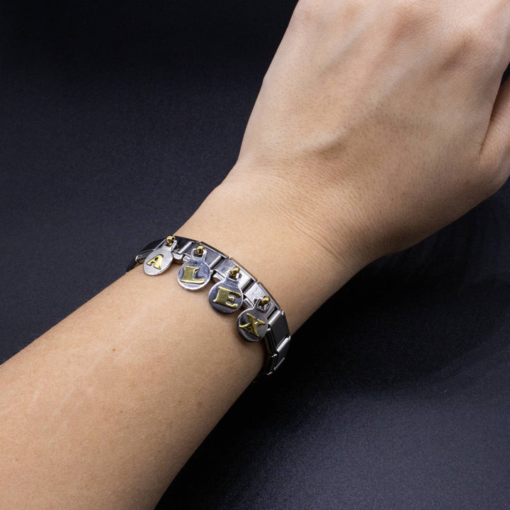 Natalia - Italian Charm Letters A-Z - 9mm Gold Dangle Bracelet Charms: O