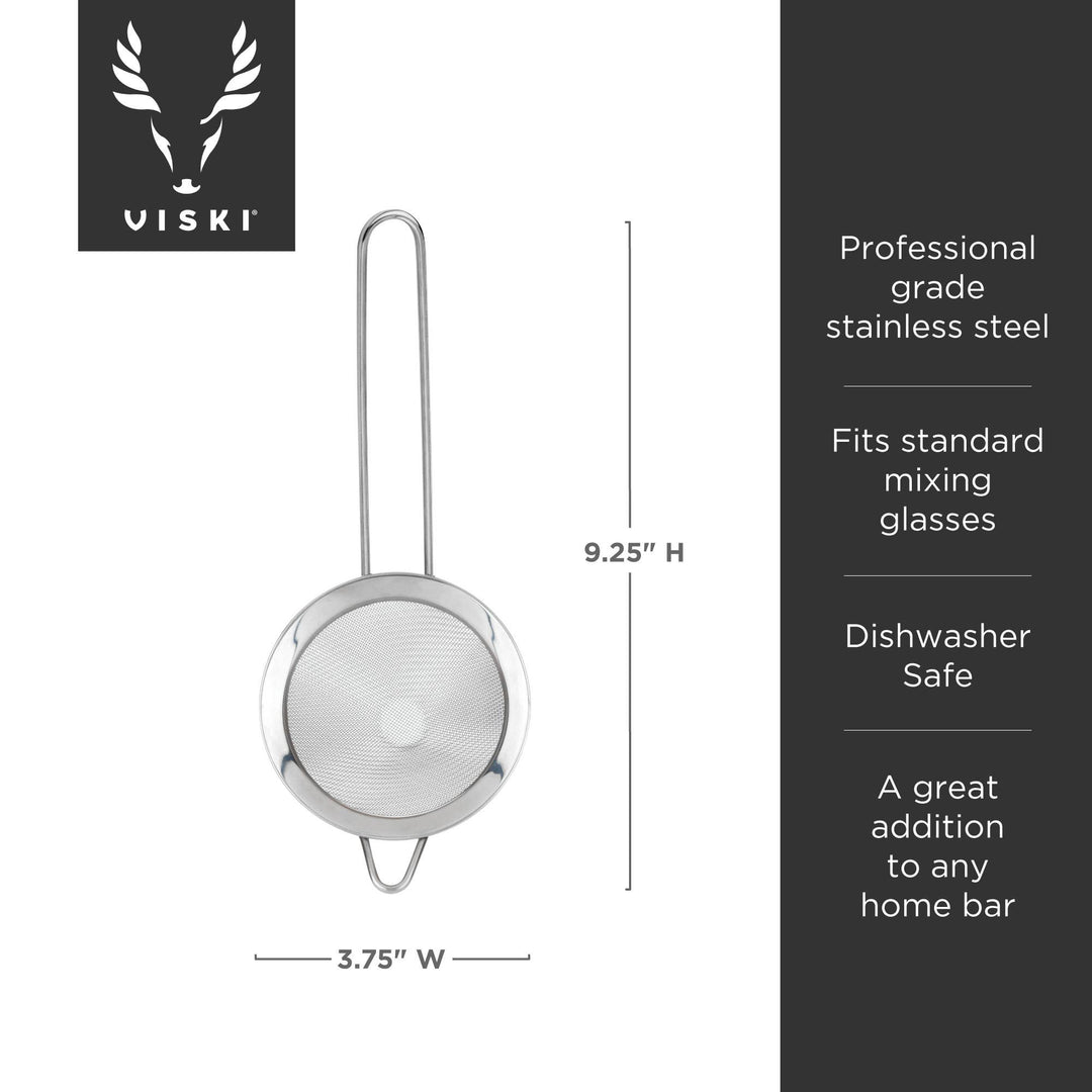 Viski - Harrison Stainless Steel Fine Mesh Cone Cocktail Strainer