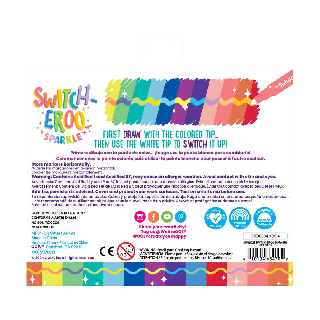 OOLY - Switch-eroo! Sparkle Color Changing Markers - Set of 12