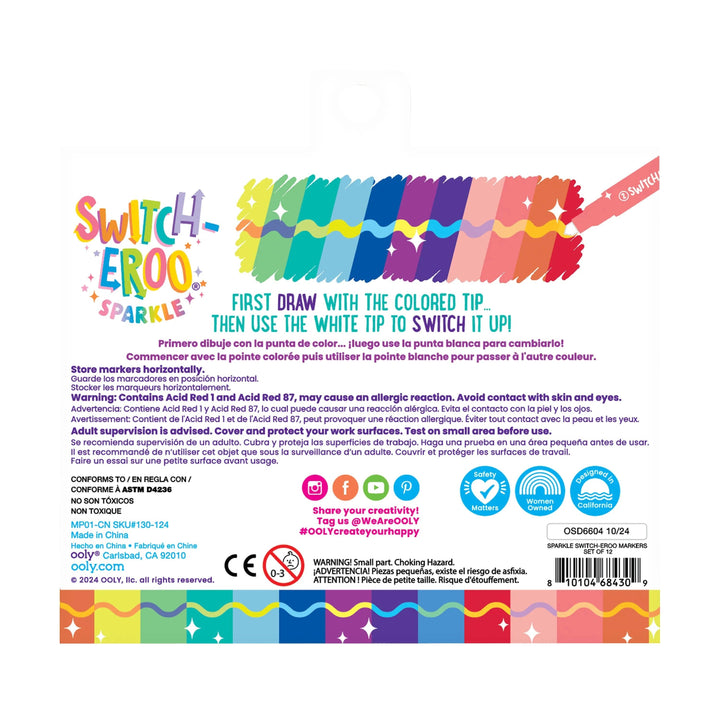 OOLY - Switch-eroo! Sparkle Color Changing Markers - Set of 12