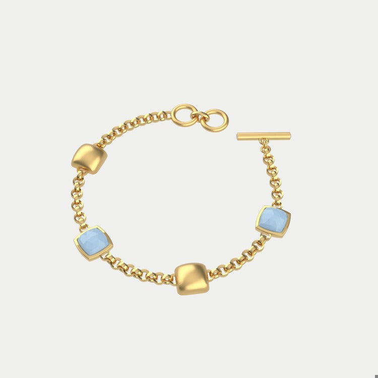 Monterey Chain Bracelet - Gold/Irridescent Sky Blu