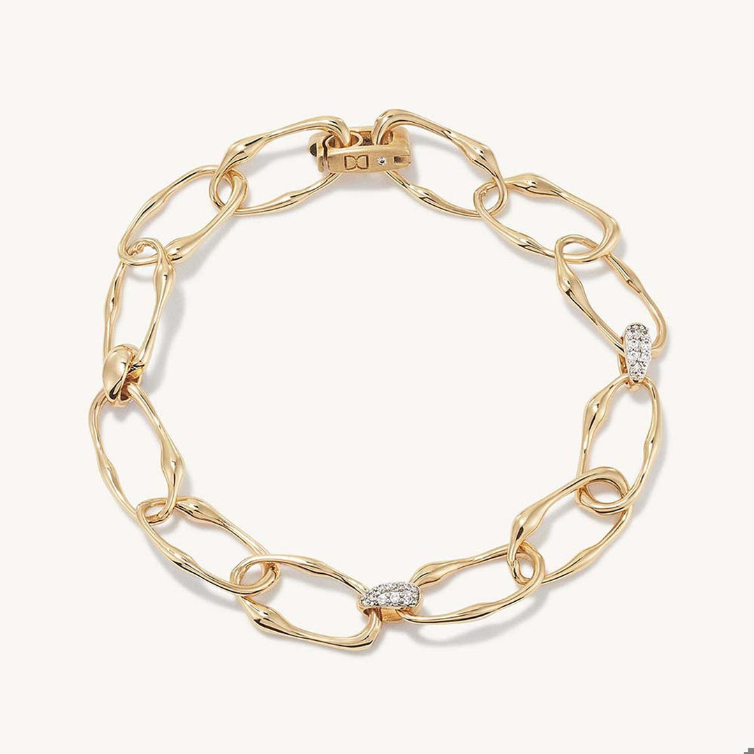 CELESTE LINK BRACELET - White CZ - Gold