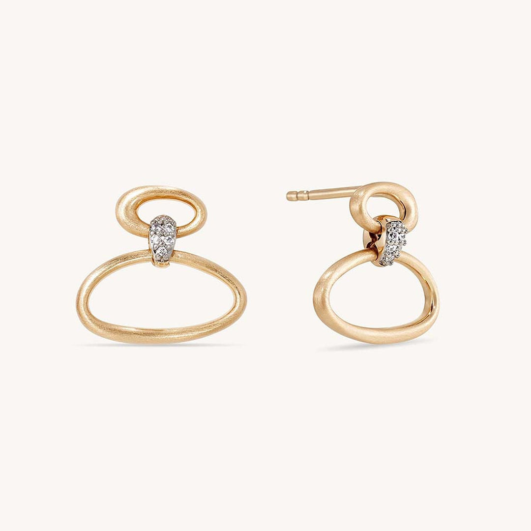 CELESTE DROPLET EARRINGS - White CZ - Gold