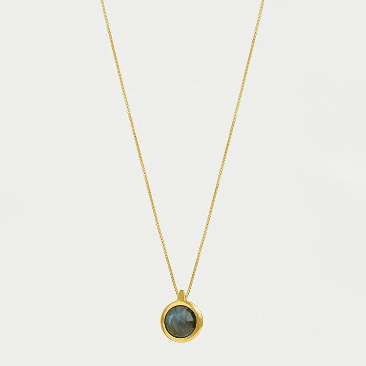 IPANEMA GEMSTONE PENDANT - Gold - Labradorite-Moon