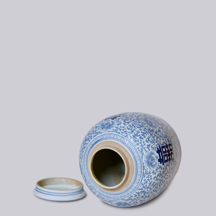 Cobalt Guild - Double Happiness Blue and White Porcelain Jar