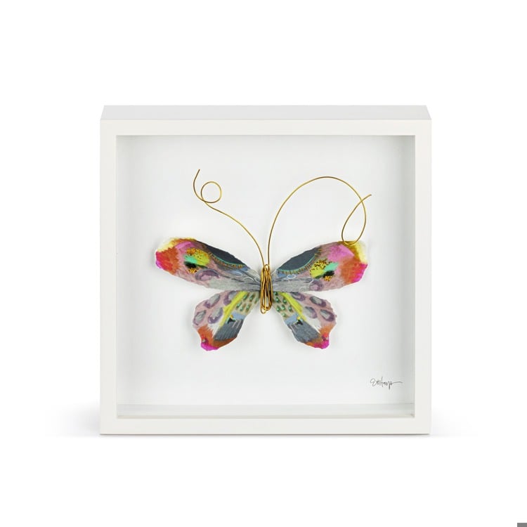 Multi Butterfly Wall Art - 10"sq
