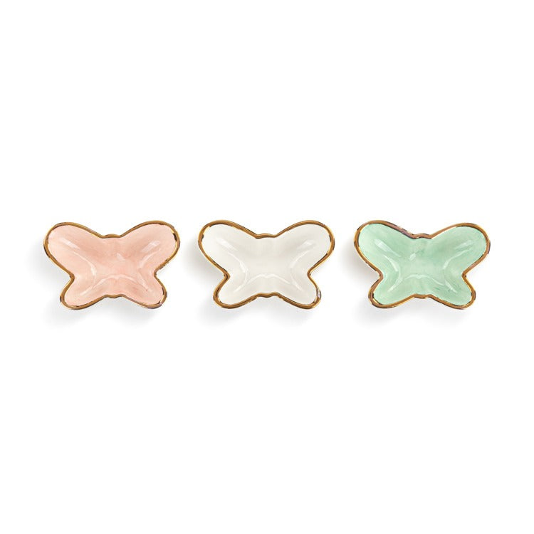 Butterfly Shaped Mini Ceramic Dishes 3 Assorted - 3x1in