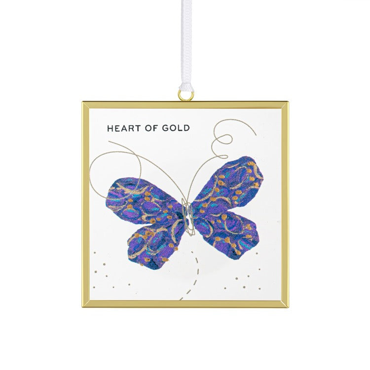 Heart of Gold Butterfly Suncatcher - 3x3in