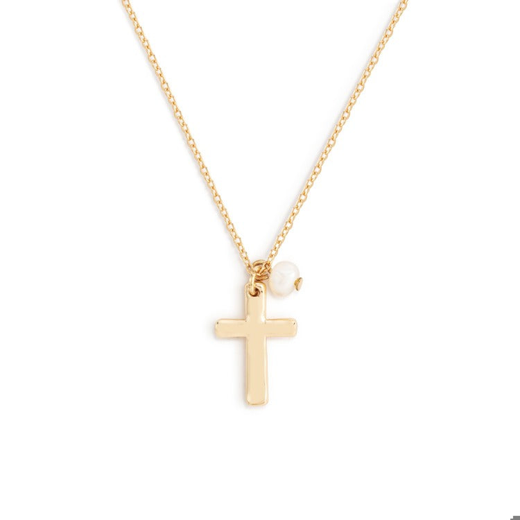 Dainty Cross Necklace - Gold