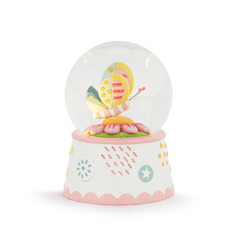 Patchwork Butterfly and Flower Light Up Water Globe - 3x5in