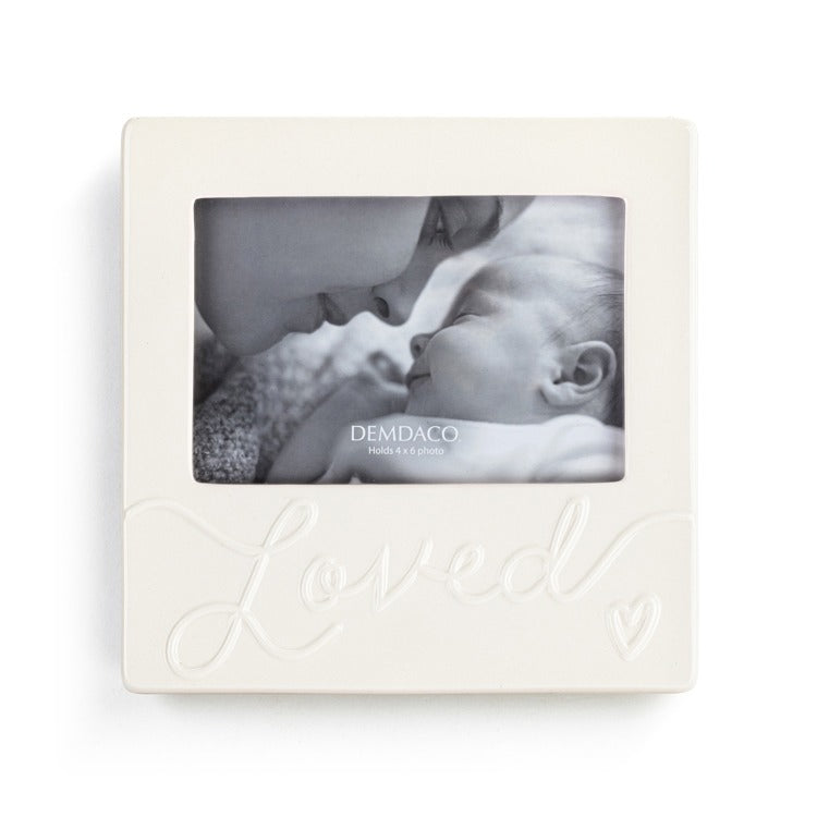 Luxurious Baby Loved Cream Photo Frame - 8x8in
