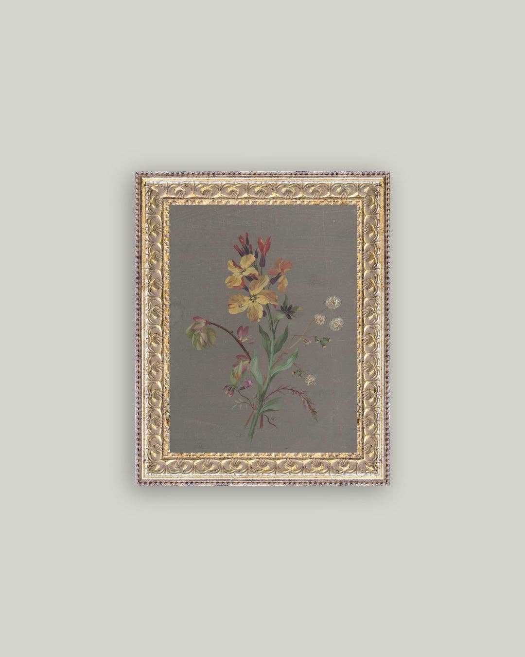 Petal Lane Home - French Wildflowers Framed Antique Art: 5x7