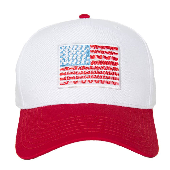 Katydid - American Flag Wholesale Two-Toned Hat: Red and White