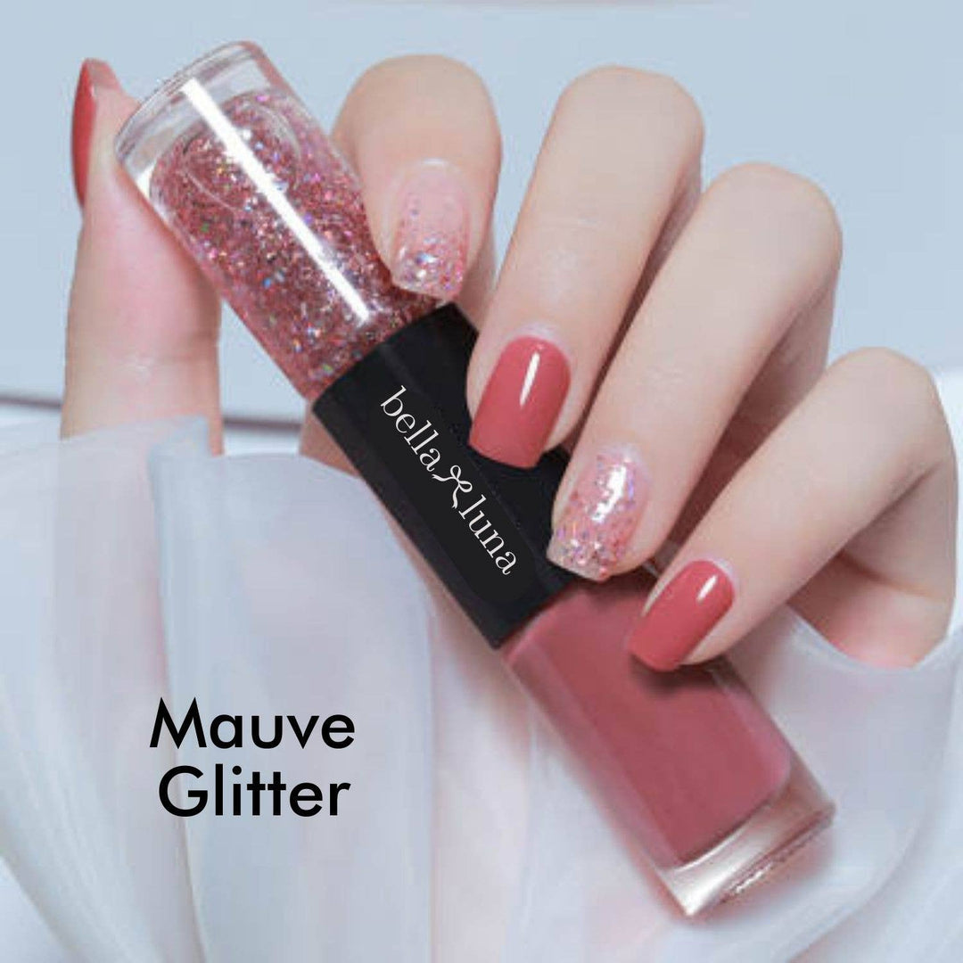 Tiny Gift Society - Double Nail Polish - Trendy Colors, Glitter Polish Gift: Nude Glitter