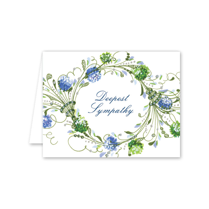 Dogwood Hill - Hydrangea Wreath Sympathy: Single Card