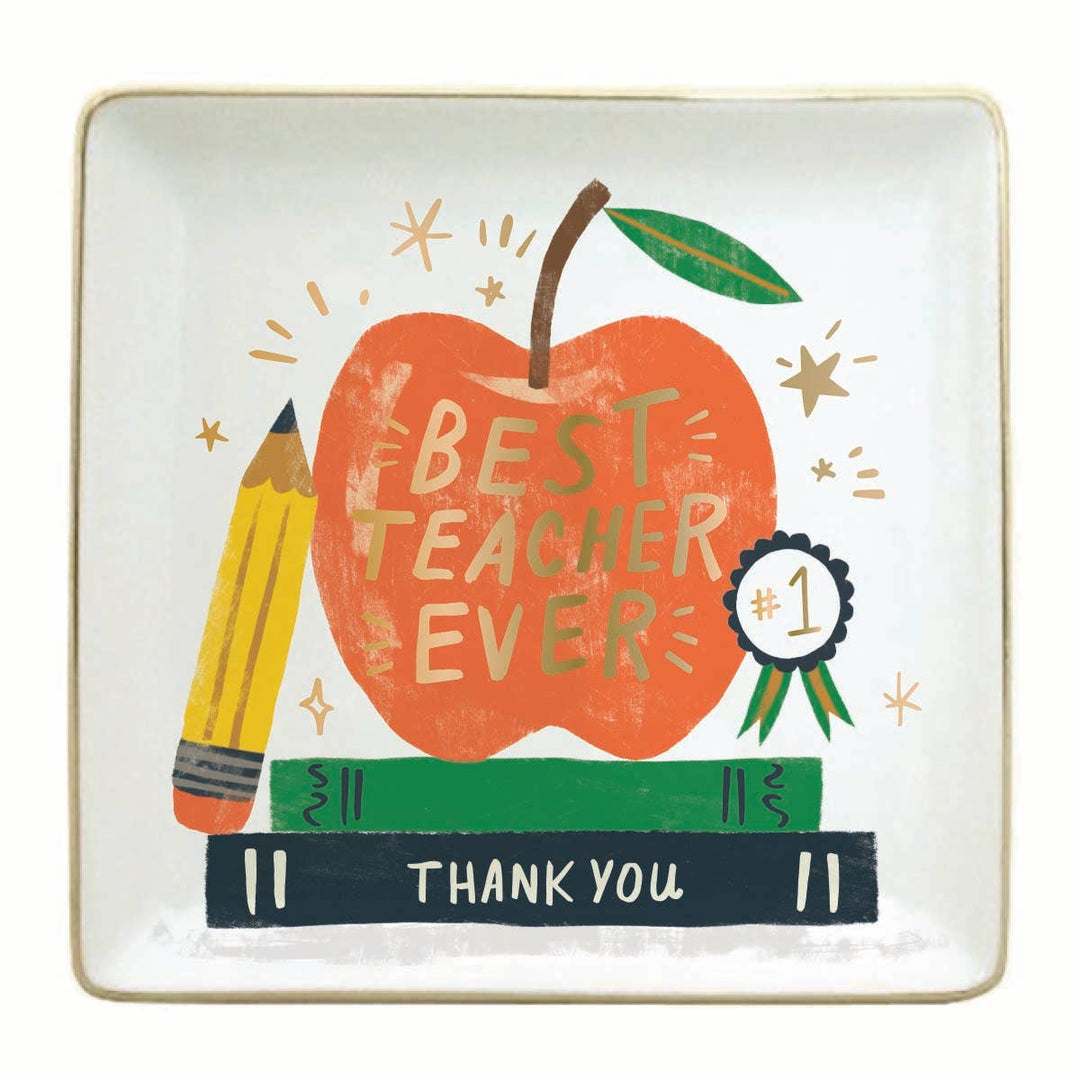 soiree-sisters - Ceramic Trinket Tray | Best Teacher Ever Trinket Tray