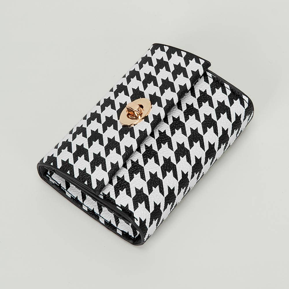Sensibling Corp. - Faux Leather Card Holder Wallet: Black,White