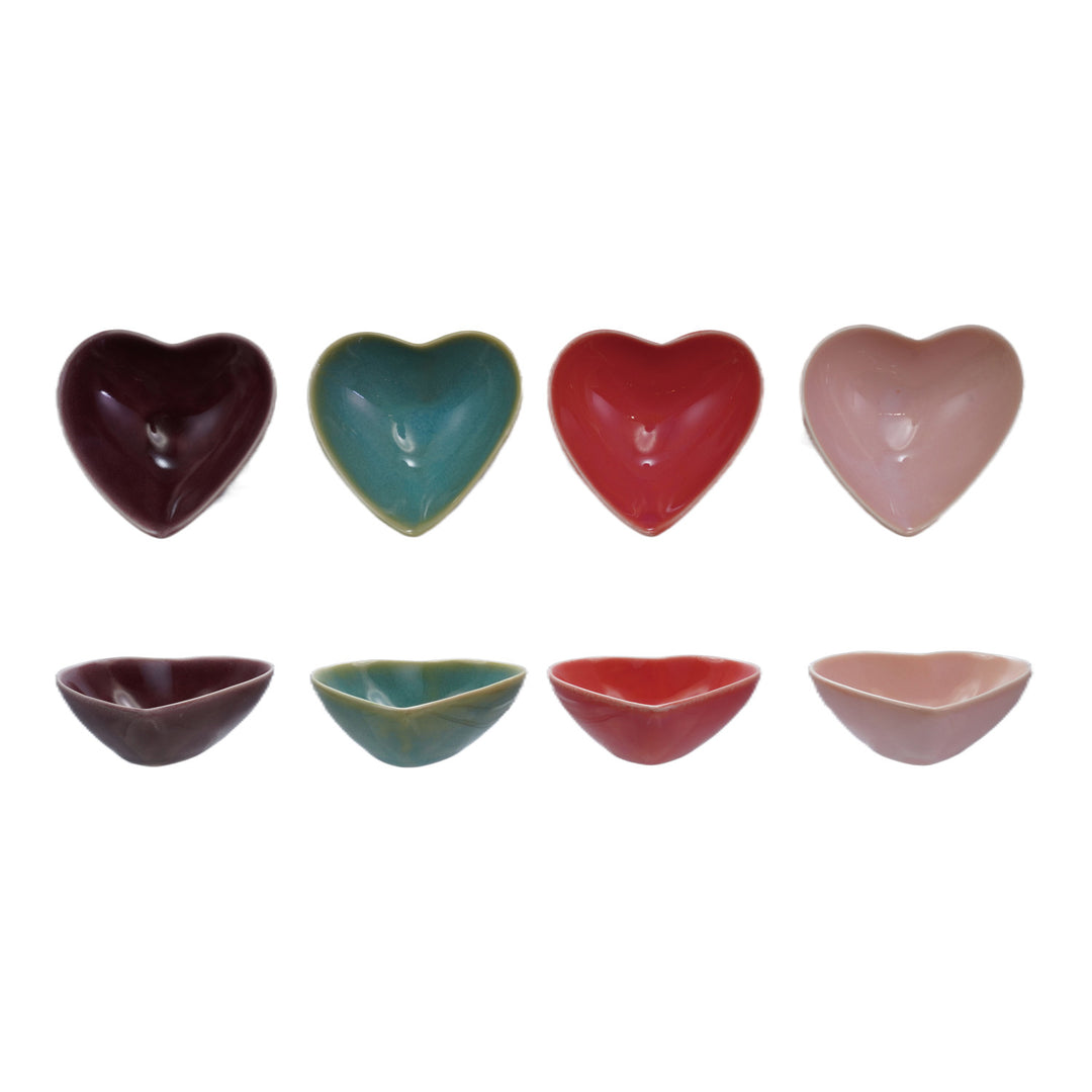 Stoneware Heart Shaped Dish, 4 Colors Sold Separately