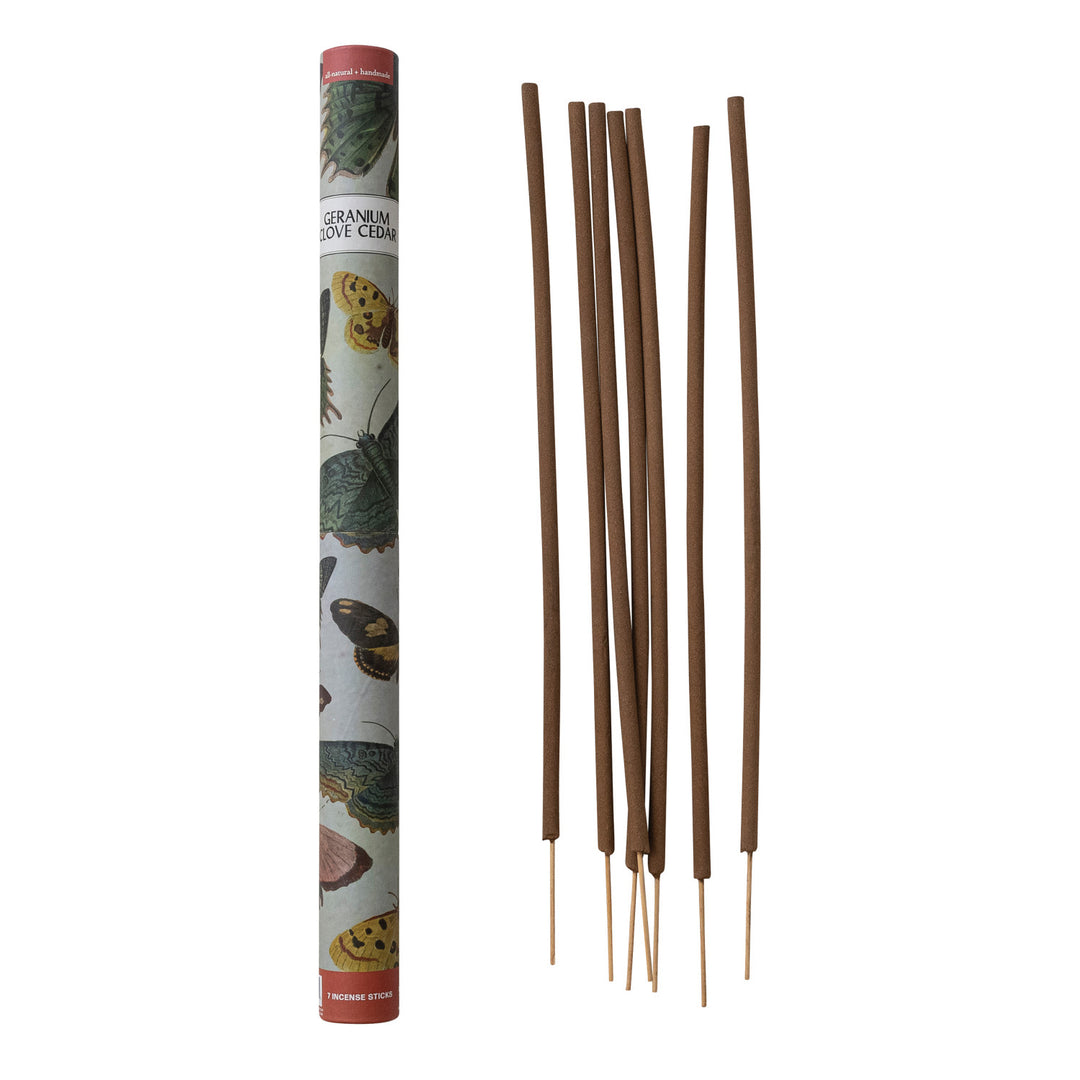 Geranium, Clove & Cedar Scented Outdoor Incense Sticks