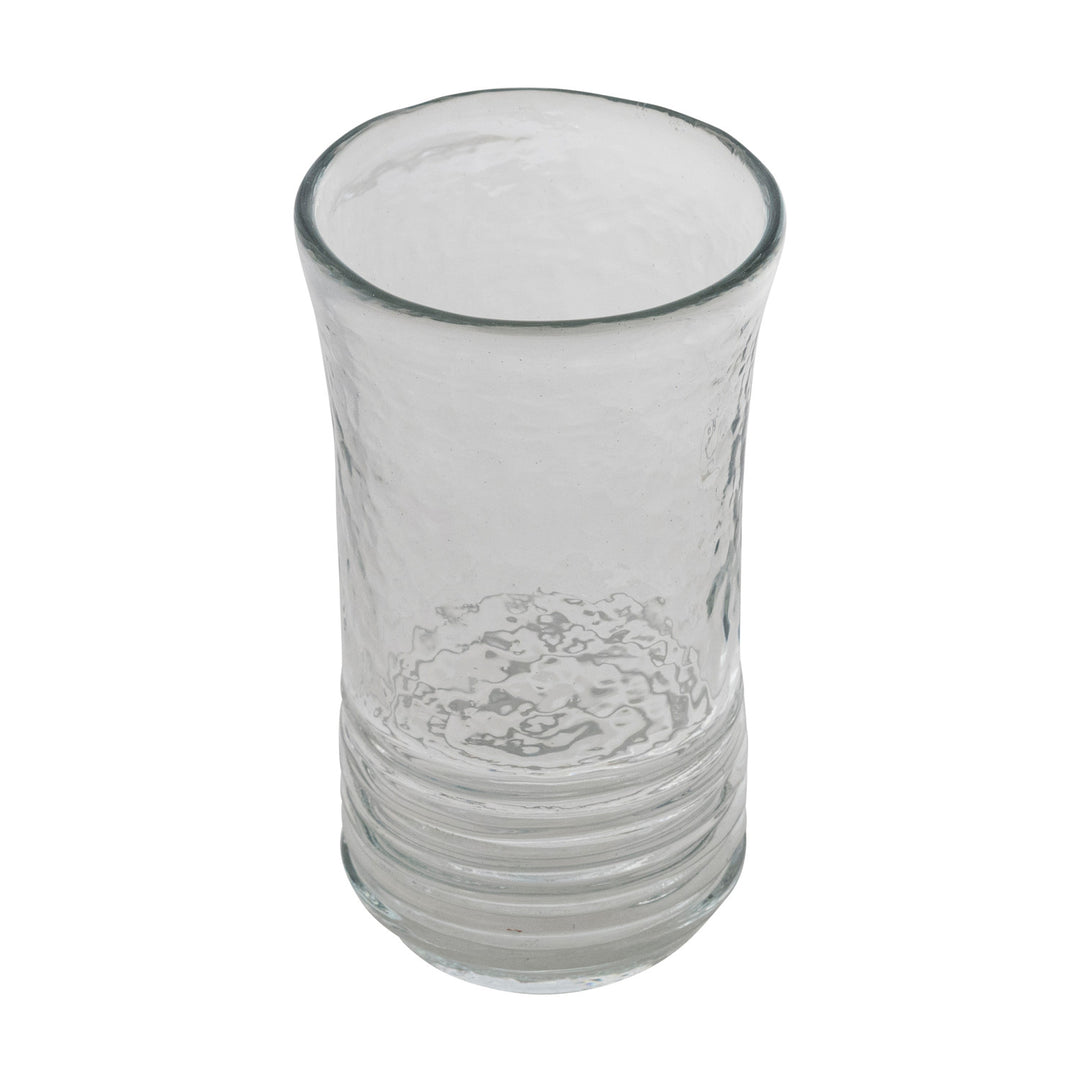 12 oz. Hand-Blown Ribbed Drinking Glass
