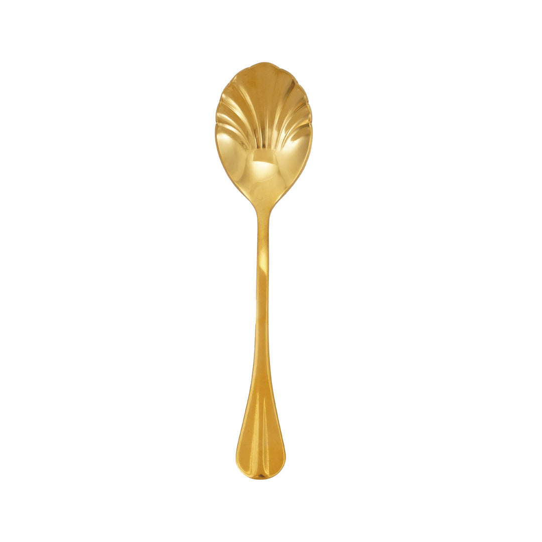 Stainless Steel Shell Shaped Spoon, Gold Finish