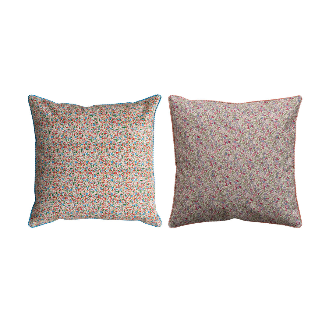 20" Square Cotton Canvas Printed Pillow, 2 Colors