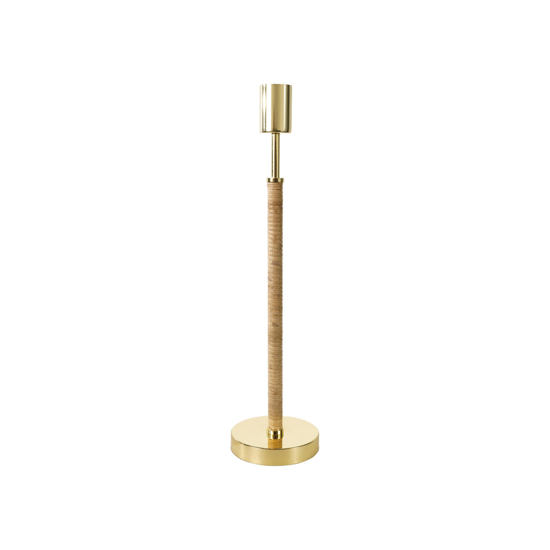 Bamboo Wrapped Metal Lamp with Inline Switch (Shade Not Included)