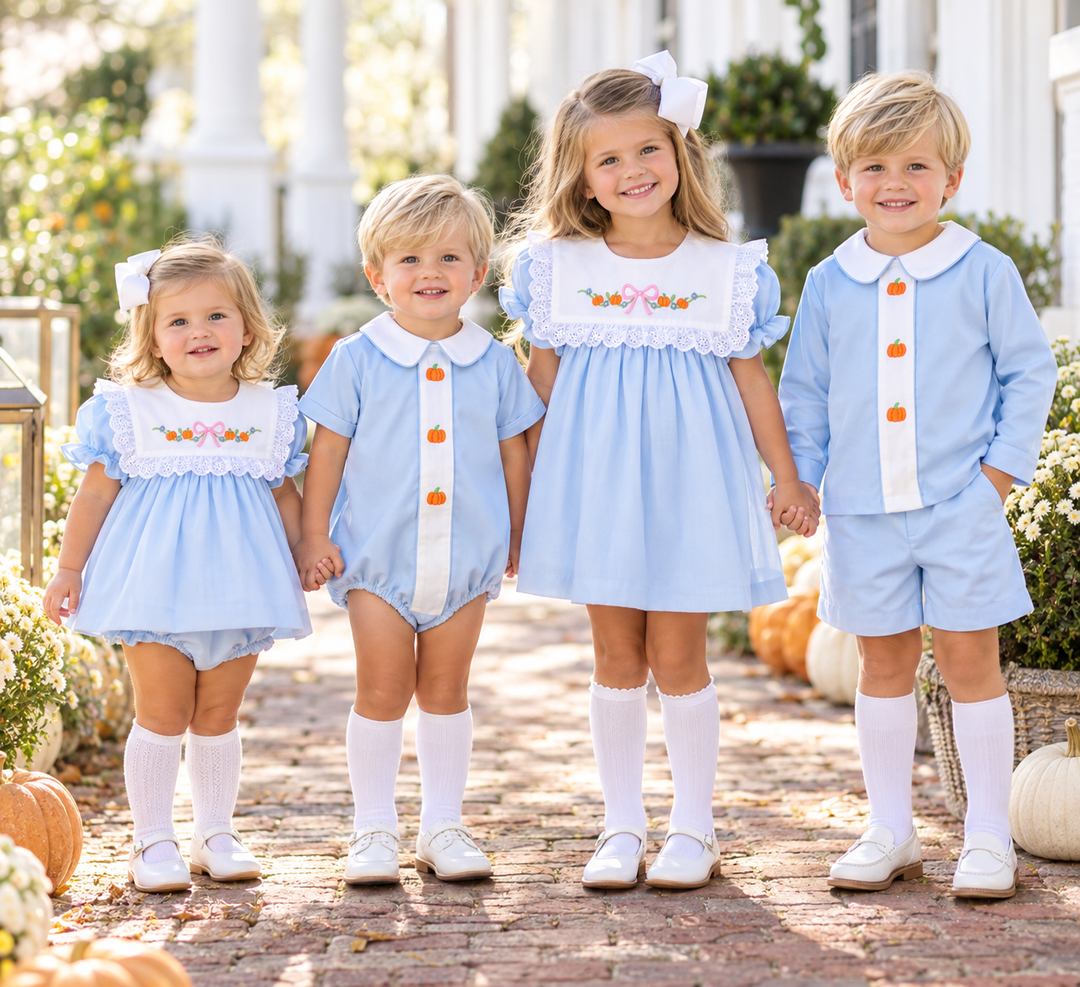 Penelope Blue Pumpkin Bloomer Set