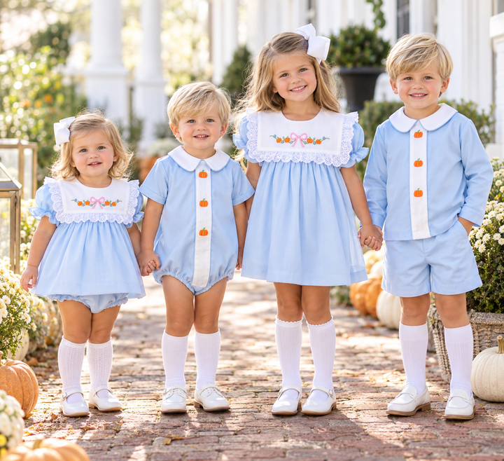 Penelope Blue Pumpkin Bloomer Set