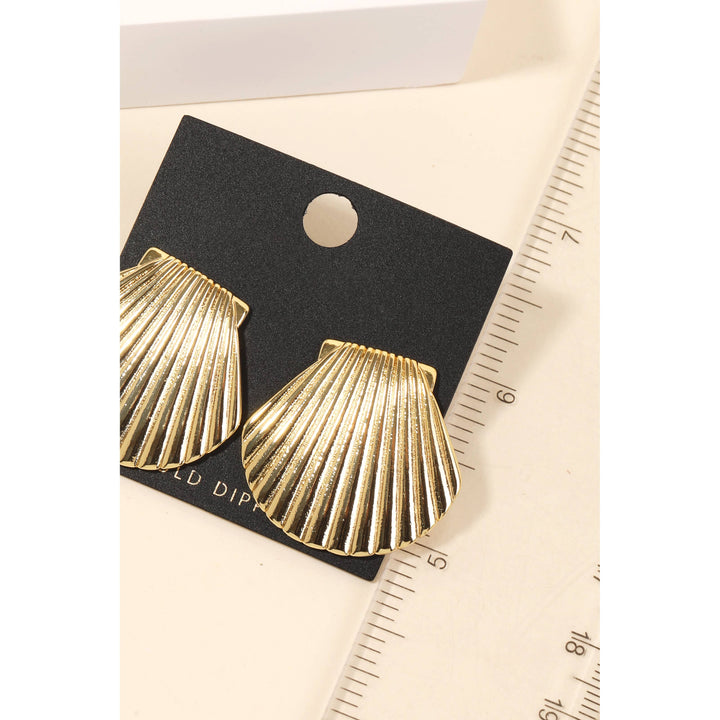 Anarchy Street - Gold Dipped Seashell Shield Earrings: G