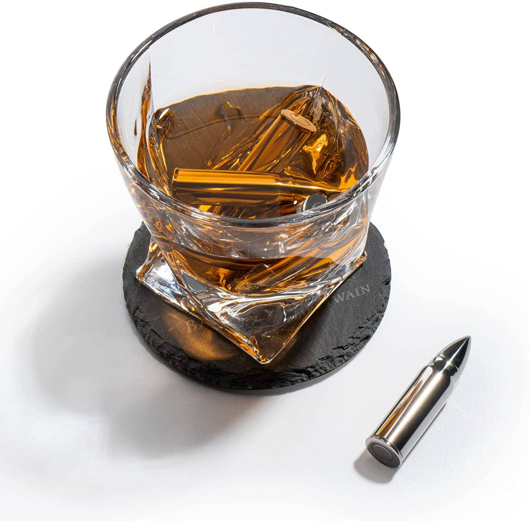 The Wine Savant Luxurious﻿ Twist Glasses with Bullet Whiskey