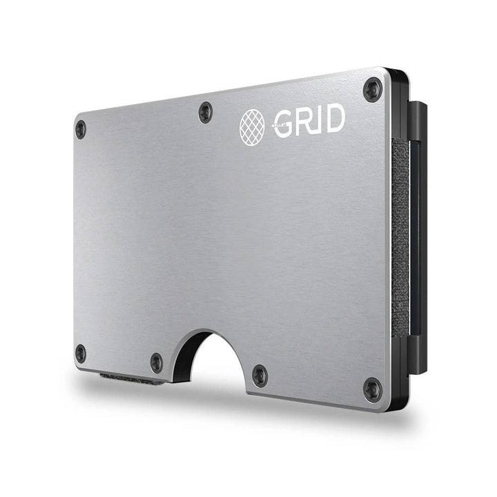 GRID Wallet - Grid Wallet // Silver Aluminum: Silver / Aluminum / 3.38"L x 2.12"W x 0.23"H