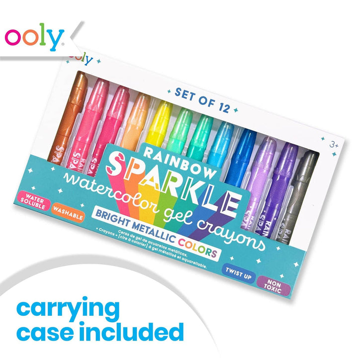 OOLY - Rainbow Sparkle Watercolor Gel Crayons - Set of 12