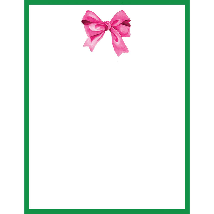 WH Hostess Social Stationery - 4.25 x 5.5 Pink Bow Notepad