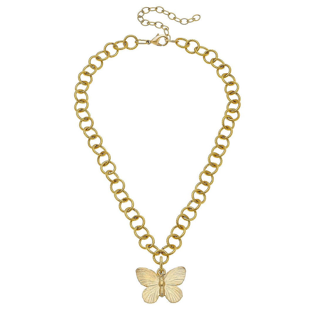 Susan Shaw - Gold Butterfly Necklace