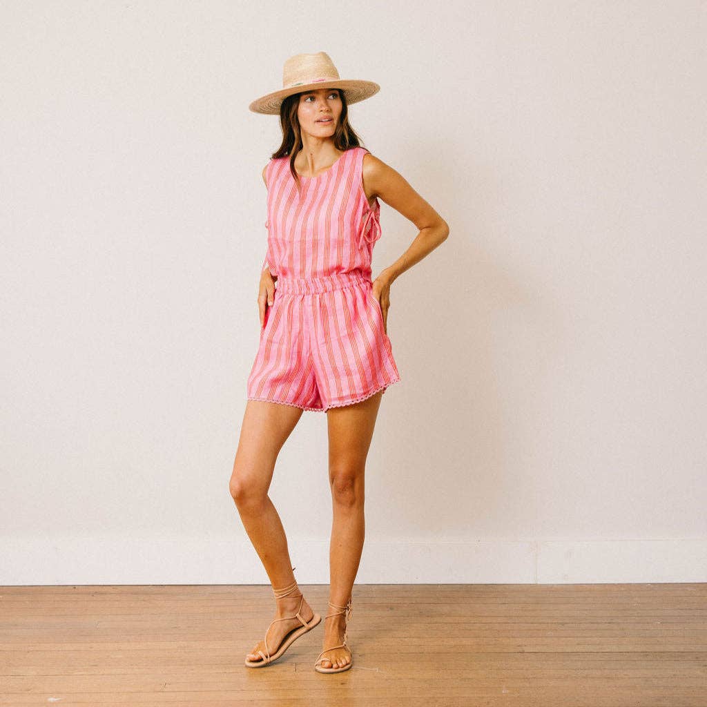 Sunshine Tienda - Orchid Pinstripe Coco Top: L